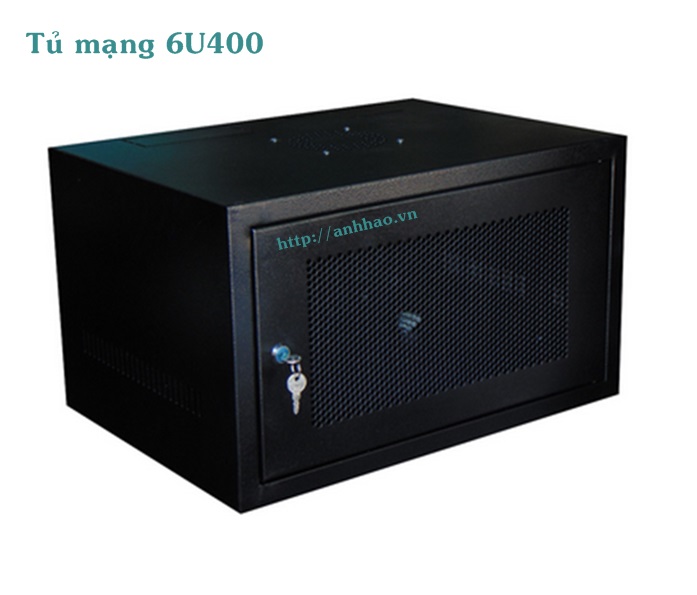 Tủ mạng 6U-D400 treo tường, cánh lưới